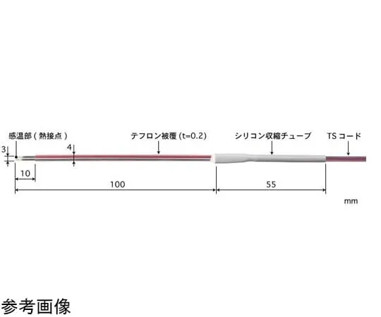 65-3530-90　Tape Type Multi-Purpose Temperature Sensor ST Series -50~210°C 2 sec Flat 100 mm K Type　ST-21K-010-TS1-ANP