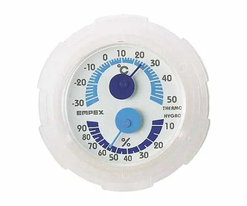 61-6865-54　Mini Thermo-Hygrometer 55 x 55 x 16mm 40G (Blister Pack) Clear White　TM-2381