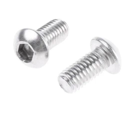 63-4739-48　RS PRO M6 x 12mm Hex Socket Button Screw Plain Stainless Steel　232-8271