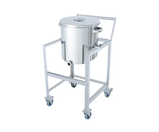 64-5069-47　Stainless Strip Tapered Universal Container 35L with Stand (with handle and lid)　KTT-ST-ASCC-36