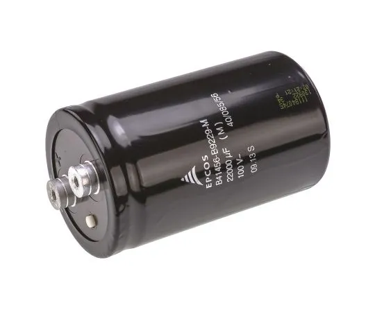 63-4747-20　EPCOS 22000μF 100V dc Aluminium Electrolytic Capacitor, Chassis Mount 64.3 (Dia.) x 105.7mm +85°C 64.3mm　B41456B9229M000