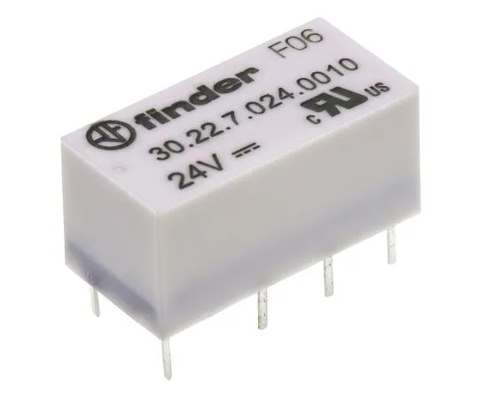 63-4831-04　Finder30 Series DPDT Non-Latching Relay PCB Mount, 24V dc Coil, 2A　30.22.7.024.0010