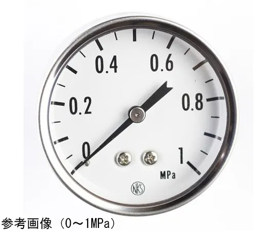 65-4317-24-20　Small SUS Pressure Gauge (50Φ) with 0.1 MPa Inspection Certificate　GK38-173