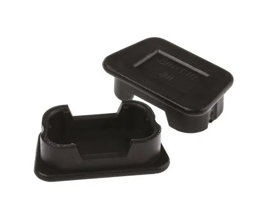 63-4927-88　Male 9 Way D-sub Connector Dust Cap, Carbon Black Reinforced PP　666-0910