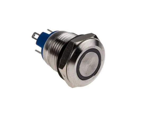 63-4661-81　RS PRO Single Pole Single Throw (SPST) Momentary Red LED Push Button Switch, IP65, IP67, 12 (Dia.)mm, Panel Mount, 12V　111-6530