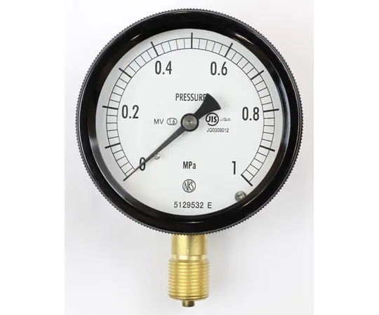 65-4296-76-20　Sealed Pressure Gauge (75Φ) Vertical A-Frame for Steam and Vibration Resistance 1 MPa with Inspection Certificate　BC12-131