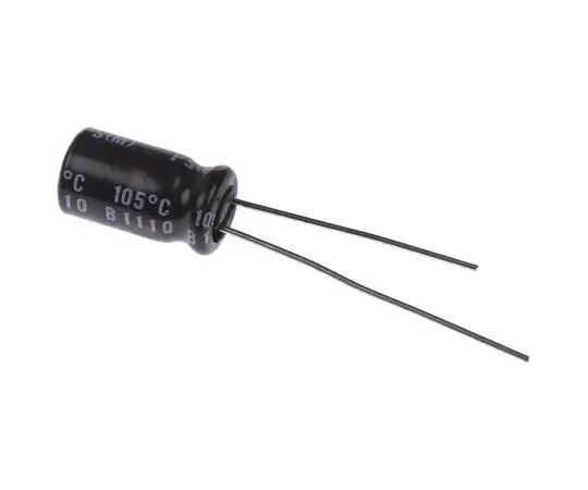 63-4845-96　Nichicon 22μF 63V dc Aluminium Electrolytic Capacitor, Through Hole 6.3 (Dia.) x 11mm +105°C 6.3mm 2.5mm　UPS1J220MED