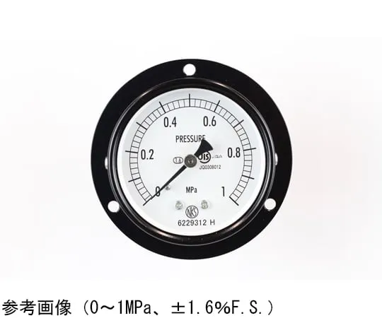 65-4272-44-20　Normal Pressure Gauge (Φ60) Embedded D Frame (Mounting Hole) - With 0.1~0.1 MPa with Inspection Certificate　AA15-223