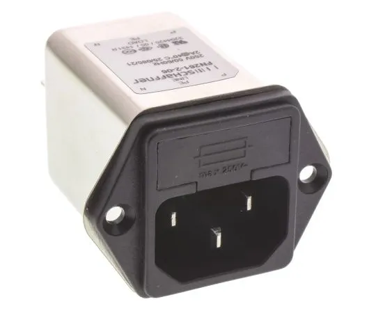 63-4799-28　Male IEC/EN 60939 IEC Filter Panel Mount 5 x 20mm,Faston,Rated At 2A,250 V ac Operating Frequency 0 → 400Hz　FN261-2-06