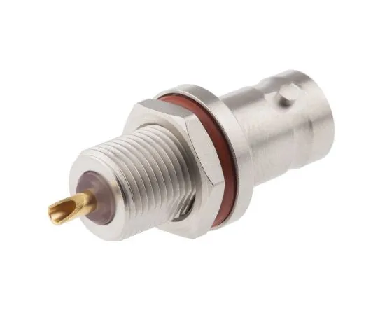 63-4756-04　Radiall Straight 50Ω Panel Mount Bulkhead Fitting BNC Connector, jack, Nickel, Solder Termination　R141603000W