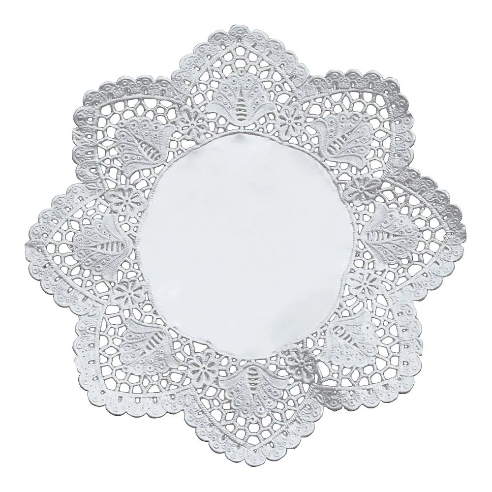 63-1259-71　Doily Silver Round Lace Paper (100 Sheets) No. 7