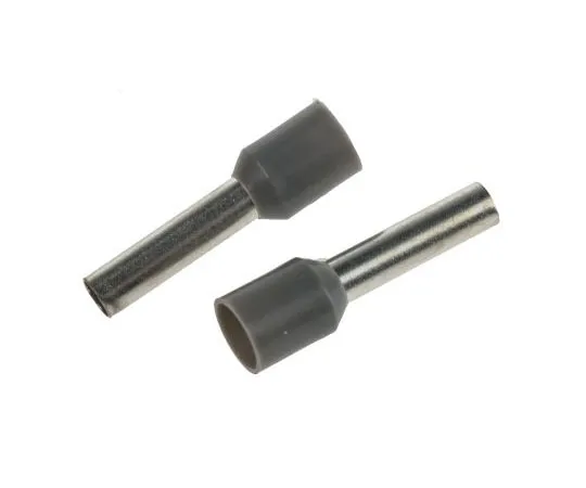 63-4698-49　RS PRO Insulated Crimp Bootlace Ferrule, 12mm Pin Length, 3.2mm Pin Diameter, 4mm² Wire Size, Grey　157-1250
