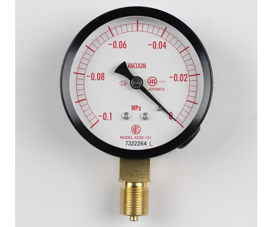 65-4276-31-20　Normal Pressure Gauge (Φ75) Vacuum Gauge (Negative Pressure Gauge) Vertical A Frame - With 0.1~0 MPa with Inspection Certificate　AC20-131
