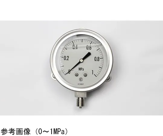 65-4321-91-20　Pressure Gauge with Glycerin (100Φ) with 0.1 MPa with Inspection Certificate　GV42-233