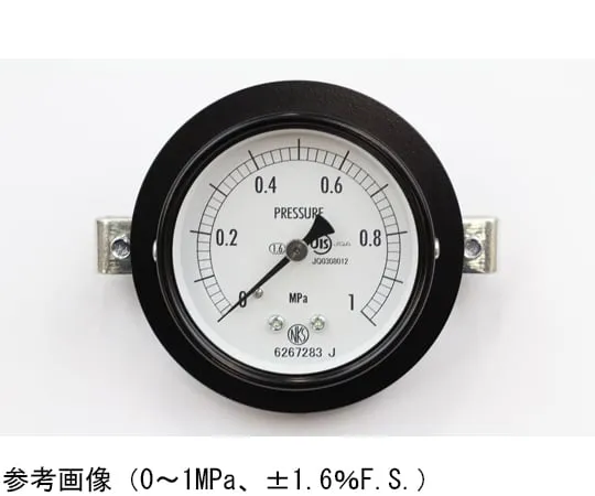 65-4271-78-20　Normal Pressure Gauge (Φ60) Embedded D Frame (Mounting Bracket) with 0.1 MPa Inspection Certificate　AA15-173