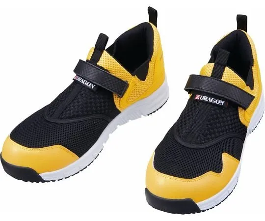 64-0987-27　Safety Shoes Slip-on Black x Yellow 25.0 cm　S3187