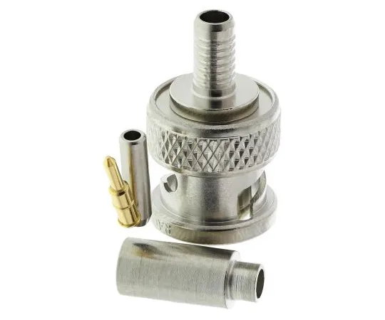 63-4755-88　Radiall Straight 50Ω Cable Mount BNC Connector, Plug, Nickel, Crimp Termination, RG188, RG316　R141075000W