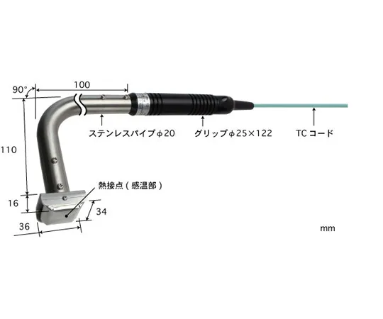 65-3529-27　High Temperature Durable Surface Temperature Sensor Model 620 -50~1200°C K Type 90°　620K-010-TC1-ASP