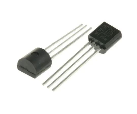 63-4843-40　ON Semiconductor, -5 V Linear Voltage Regulator, 100mA, 1-Channel Negative 3-Pin, TO-92 MC79L05ACPG　MC79L05ACPG