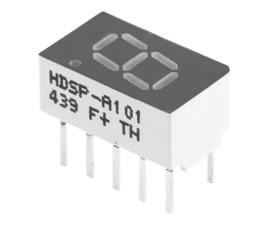 63-4793-87　HDSP-A101 Broadcom 7-Segment LED Display, CA Red 3.6 mcd RH DP 7.6mm　HDSP-A101
