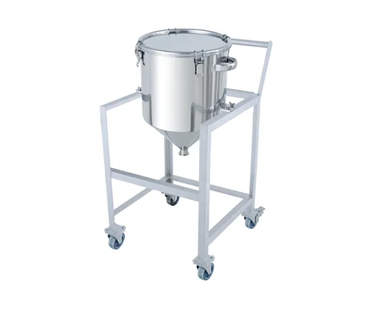 64-5068-48　Stainless Hopper Type Clip-on Sealed Container 35L with Stand (with handle and lid)　HT-CTH-ASCC-36