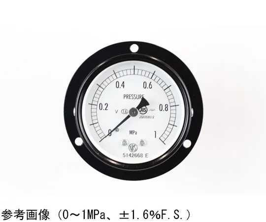 65-4272-28-20　Normal Pressure Gauge (Φ60) Embedded D Frame (Mounting Hole) with 0.1 MPa with Inspection Certificate for Vibration Resistance　AA15-221