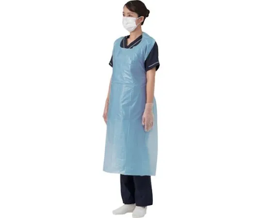 67-6826-10　Vinyl Apron P Blue 50 Pieces　076356