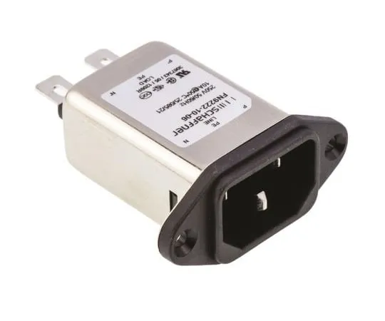 63-4798-28　Male C14 IEC Filter Panel Mount,faston,Rated At 10A,250 V ac Operating Frequency 0 → 400Hz　FN9222-10-06