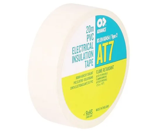 63-4841-22　Advance Tapes White Electrical Tape, 19mm x 20m　211289
