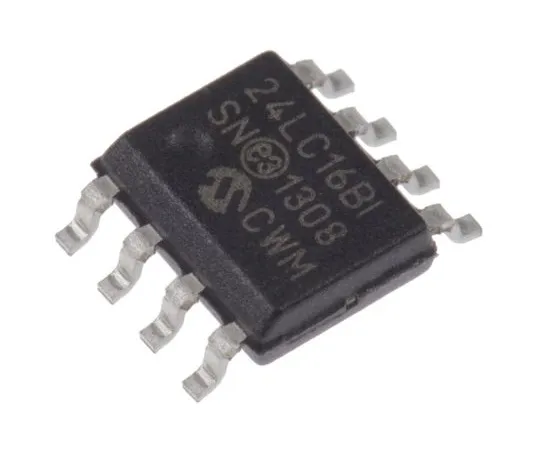 63-4777-31　Microchip 24LC16B-I/SN, 16kbit Serial EEPROM Memory, 900ns 8-Pin SOIC I2C　24LC16B-I/SN