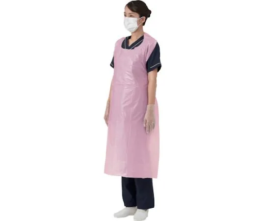 67-6826-11　Vinyl Apron P Pink 50 Pieces　076357
