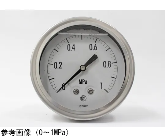 65-4322-91-20　Pressure Gauge with Glycerin (100Φ) with 25 MPa with Inspection Certificate　GV47-193