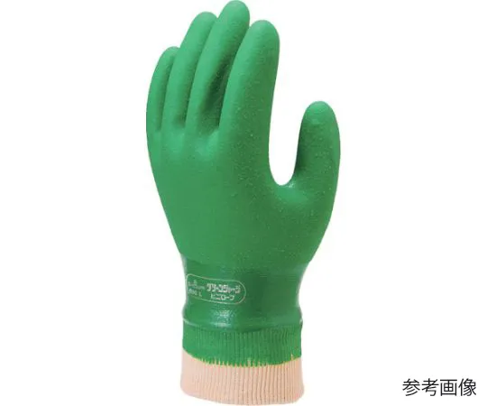 67-6859-45　PVC Gloves No602 Green Jersey 2 Pairs Pack M Size　NO602-M