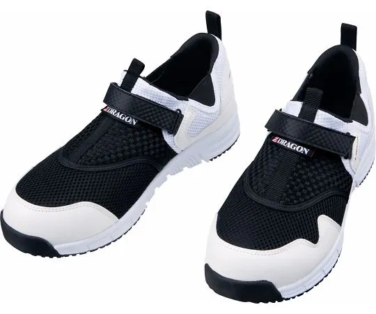 64-0987-39　Safety Shoes Slip-on Black x White 25.0 cm　S3187