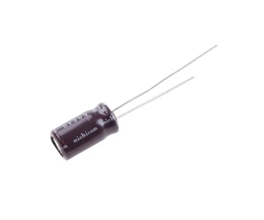 63-4846-06　Nichicon 10μF 100V dc Aluminium Electrolytic Capacitor, Through Hole 6.3 (Dia.) x 11mm +105°C 6.3mm 2.5mm　UPS2A100MED