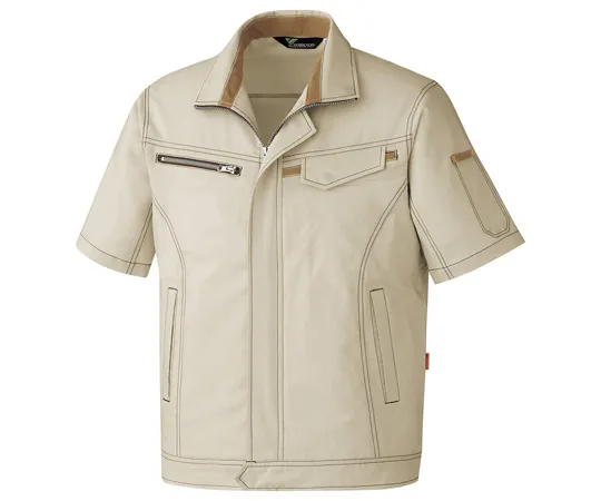65-1289-80　Work Clothes, VERDEXCEL Male/Female Pair Short Sleeve Jumper Ivory S VES520-UE-S　VES520-UE-S