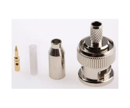 63-4874-36　RS Straight 50Ω Cable Mount BNC Connector, Plug, Nickel, Crimp Termination, RG179/U　546-3737