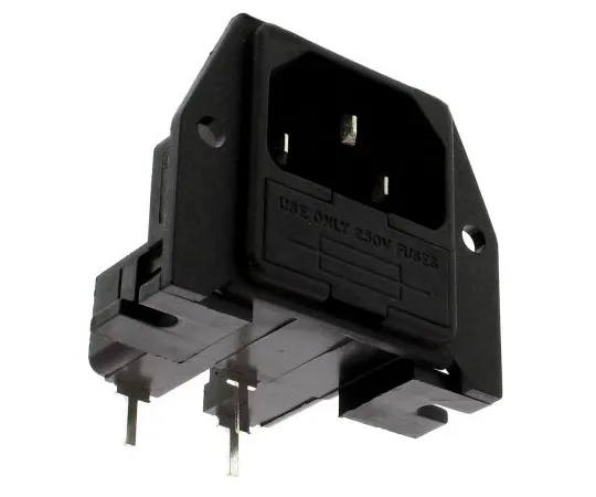 63-4748-53　Bulgin C14 Right Angle Through Hole IEC Plug Male, 10A, 250 V ac　PF0030/PC