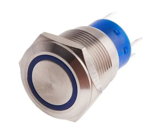 63-4661-47　RS PRO Single Pole Double Throw (SPDT) Momentary Blue LED Push Button Switch, IP67, 19.2 (Dia.)mm, Panel Mount, 250V ac　111-5788