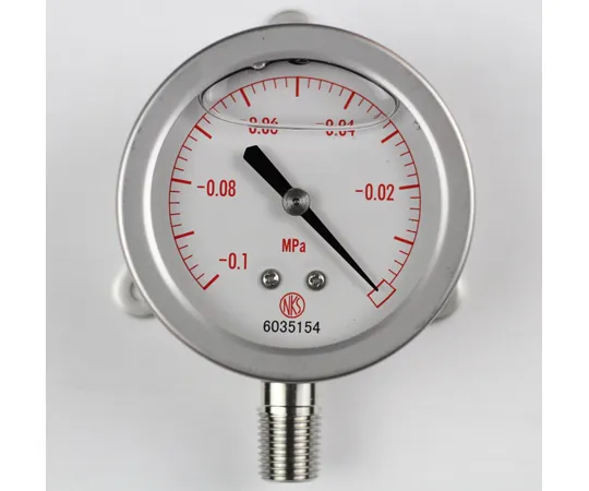 65-4323-96-20　Glycerin Pressure Gauge (60Φ) -0.1~0 MPa Vacuum Gauge (Negative Pressure Gauge) with Inspection Certificate　GV50-273