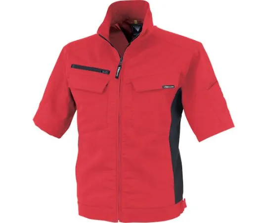 65-8351-36　Cotton Lined Stretch Short Sleeve Blouson Red 3L　1511-71-3L
