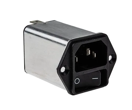 63-4835-08　Male C14 IEC Filter Panel Mount,Rated At 4A,250 V ac　DC12.3102.001