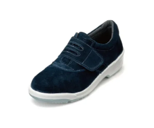 64-6541-51　［Discontinued］Women's Urethane 2-Layer Sneakers (Velcro) Velour Navy Blue 22 cm　ANL3015