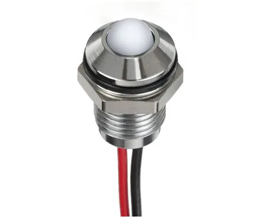 63-4684-75　RS PRO White Indicator, 24 V dc, 8mm Mounting Hole Size, Lead Wires Termination, IP67　132-9112