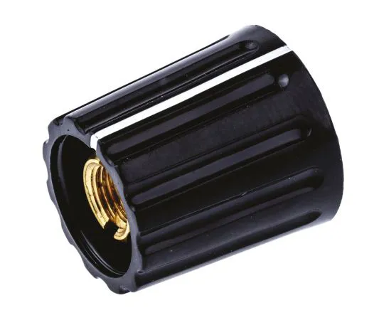 63-4800-80　RS PRO Potentiometer Knob, Collet Type, 14.7mm Knob Diameter, Black, 6mm Shaft　463-8514