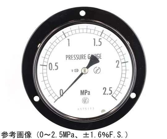 65-4282-16-20　Normal Pressure Gauge (Φ100) Embedded D Frame (Mounting Hole) with 0.2 MPa Inspection Certificate for Vibration Resistance　AE15-233