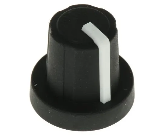 63-4757-24　Sifam Potentiometer Knob, Push-On Type, 16mm Knob Diameter, Black, Splined Shaft Type, 6mm Shaft　3/03/TPN110-006/237/224