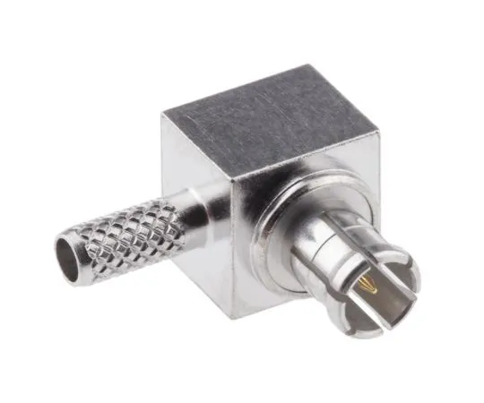 63-4751-88　Radiall Right Angle Cable Mount MCX Connector Plug, 75Ω Impedance, Crimp Termination, 0 → 6GHz, RG179, RG187　R213182007W