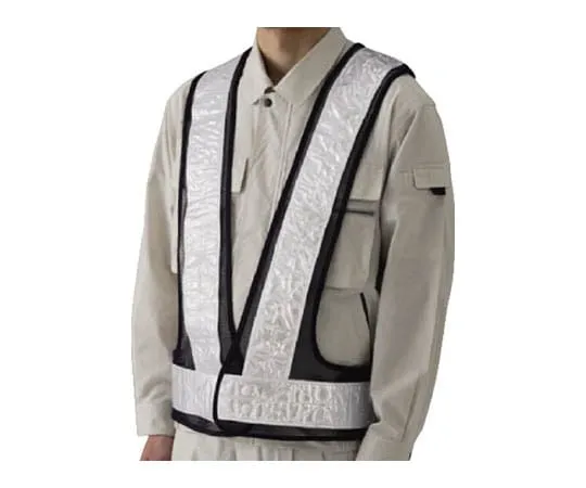 62-0036-67　Reflective Vest (Police Type) Dark Blue x White Reflective Nylon Mesh　379-37