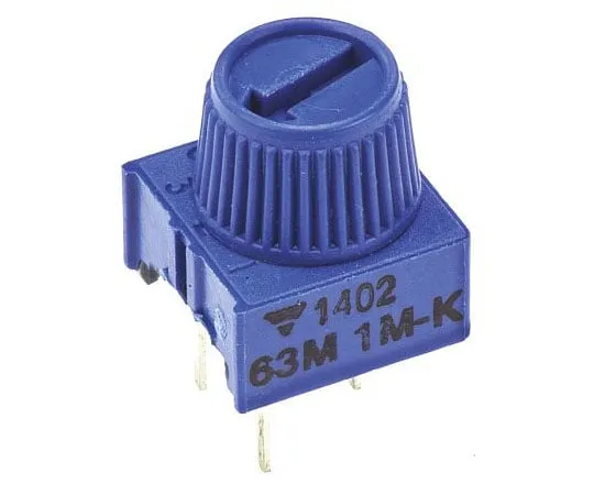 63-4717-53　Vishay 63M-T607 Series Through Hole Trimmer Resistor with Pin Terminations, 1MΩ ±10% 1/2W ±100ppm/°C Finger Adjust　M63M105KB30T607